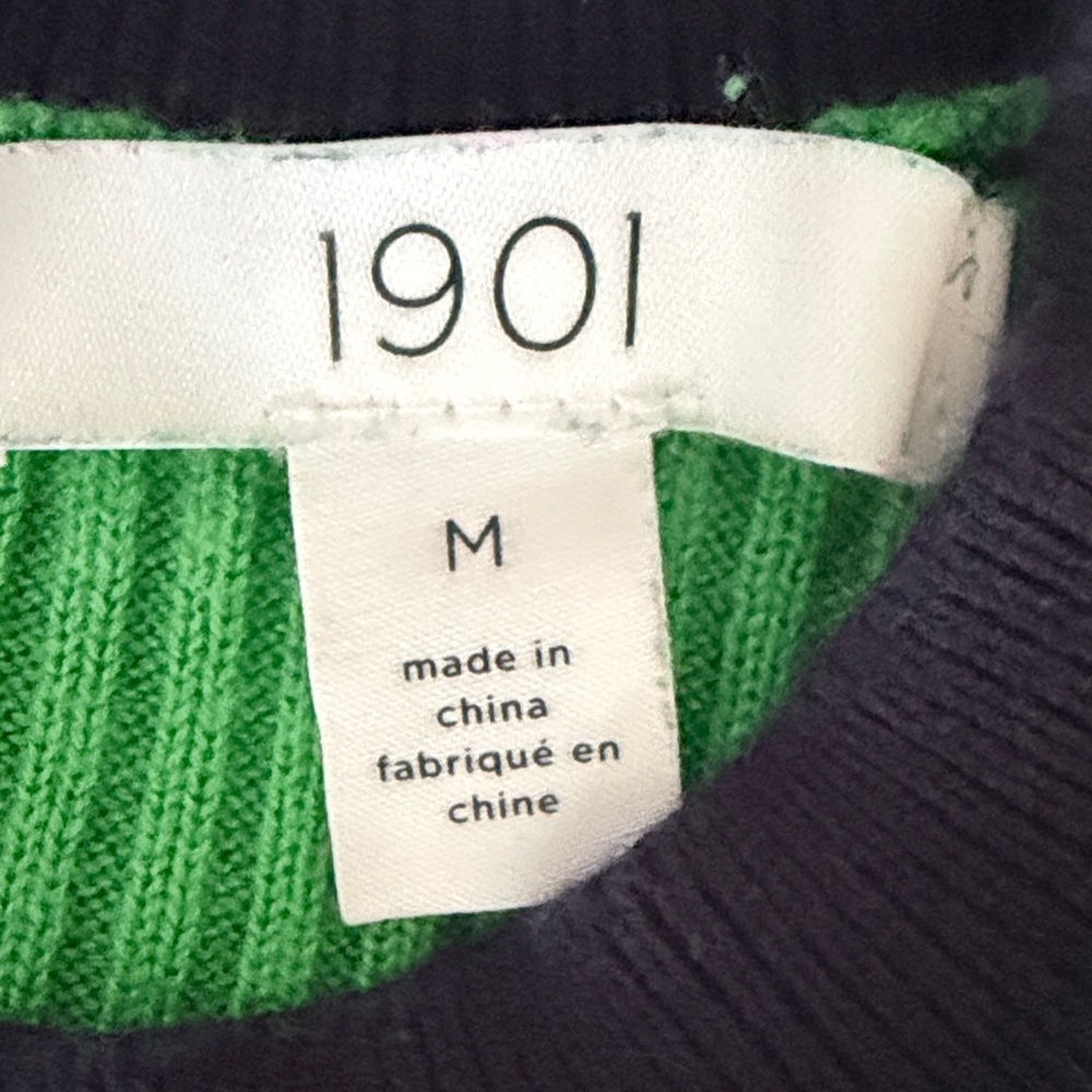 1901 Women's Colorblock Sweater - Green, Pink, Red, and Black - Picture 2 of 4